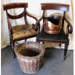 Withdrawn pre sale by vendor - A Regency mahogany carver chair, with drop in seat, raised on turned