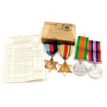 A WWII medal group, believed to have been awarded to Major N Page Baker REME, comprising Africa Star