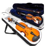 A Stentor Music Company student violin, with bow, cased, and a further violin with bow, cased. (2)