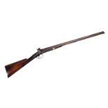 A double barrel side by side percussion shotgun, marked Tetly to side plate, overall length 113cm, b