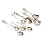 A Victorian long handled caddy spoon, Thomas Smily, London 1861, further long handled candy spoon, T