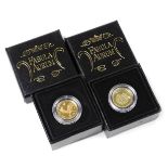 Two Fabula Aurium 22ct gold coins, comprising a 2009 Springbok half crown and 2009 St George and The