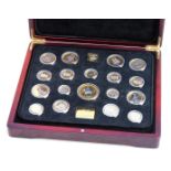 A London Mint Queen Elizabeth II Her Majesty pre decimal proof coin set, 1953-1970, with 24ct gold a