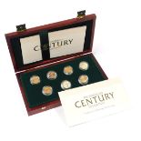 A Sovereign Century Collection of seven 22ct gold gold sovereigns, boxed with certificate, comprisin