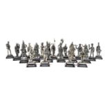 A group of Royal Hampshire pewter figures, sculpted by R Hardy, comprising foot soldiers from the Na