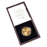 A 22ct gold five pound coin, 1997 United Kingdom Golden Wedding Anniversary of Her Majesty The Queen