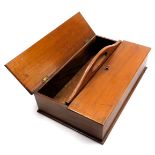 An early 20thC mahogany housekeeper's box, of rectangular twin lidded form, with carrying handle, 43
