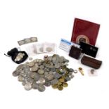 English and European circulated coinage, together with commemorative crowns, two pound coins, gloves
