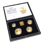 A 1996 gold proof Britannia Collection, boxed with certificate, comprising £100 1oz, £50 ½oz, £25 ¼o