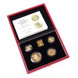 A 1997 United Kingdom gold proof four coin Sovereign Collection, in presentation box with certificat