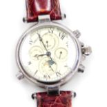 A Stauer gentleman's stainless steel cased chronograph wristwatch, circular dial bearing Roman numer