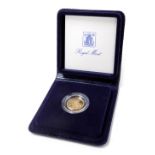 A Queen Elizabeth II gold proof half sovereign 1982, boxed, 4g.