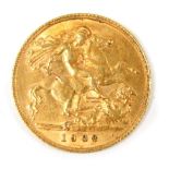 An Edward VII gold half sovereign 1908, 4g.