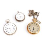 An Ingersoll gentleman's gold plated pocket watch, open faced, keyless wind, circular silvered dial