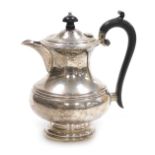 A George V silver coffee pot, of baluster form, Birmingham 1932, 14.31oz.