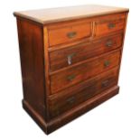 A Victorian walnut chest by James Shoolbred & Company, of two short over three long graduated drawer