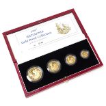 A 1997 United Kingdom Britannia gold proof collection, boxed with certificate, comprising a £100 1oz