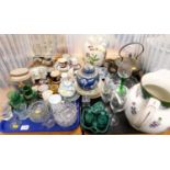 Assorted ceramics and glassware, to include a Wedgwood cruet set, large Poole vase with cover, etc.
