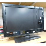 A Logic flat screen TV, with Freeview built in, model number L26D1GB10.