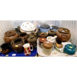 A quantity of ceramics and kitchenalia, including storage jars and covers. (4 trays)