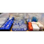 A quantity of glassware, including cut glass and crystal, some boxed. (4 trays and loose)