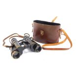 A pair of Taylor Hobson 1941 Binoprism number 2 MK2 field binoculars, number 206603, in leather case