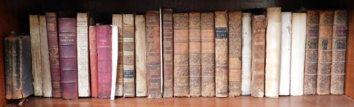 19thC and later leather bindings, to include Johnson's Shakespeare, various volumes, Poetical Works