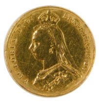 A Queen Victoria full gold sovereign, dated 1887, 8g.