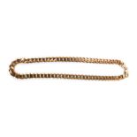 A 9ct rose gold flat curb link necklace, with lobster clasp, marked 375, 76.3g.