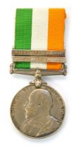 A King's South Africa medal, named to Pte J Kempson, 4572, North D Fus, with two bars for South Afri