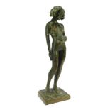 Ronald Moll. Patinated resin study of a standing female nude, Eliza, limited edition 268/750, 50cm h