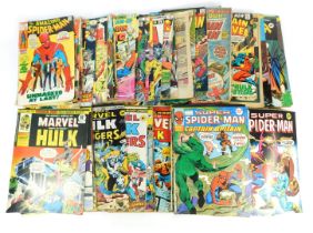 A group of Marvel comics, to include Superheroes, Ghost Rider, Where Monsters Dwell, Hulk, Dracula,