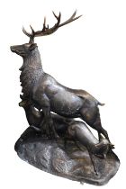 House of Douglas Collection. The Wild Glen Family, cast bronze, life size sculpture, 193cm high, app