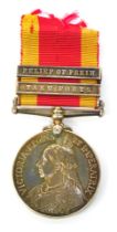 A 1900 China War medal, with two bars for Relief of Pekin and Taku Forts, unknown recipient, with ri