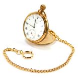 An early 20thC J W Benson gold plated gentleman's pocket watch, open face, keyless wind, circular en