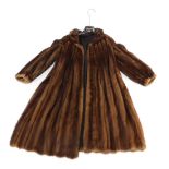 A mink full length coat, underarm measurement 40cm.