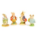 Four Beatrix Potter pottery figures, comprising Border Fine Arts Pigling Bland, A4696, and Old Benja