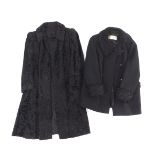 A Windsmoor black wool jacket, Astrakan collar and sleeve cuffs, underarm measurement 46cm, together