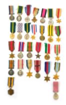 A group of miniature medals, to include Atlantic Star, Burma Star, Air Force medal, Distinguished Fl