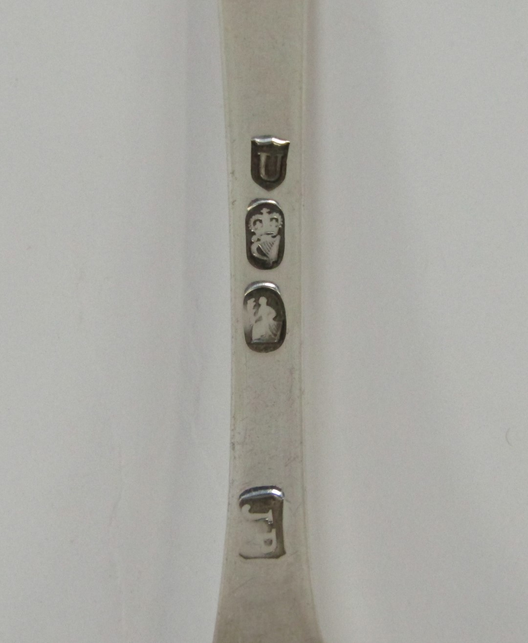 A George III silver serving spoon, initialled BD to handle, Dublin 1816, 2.04oz. - Image 2 of 3