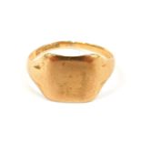 A 9ct gold signet ring, of plain design, size T, 2.5g all in.