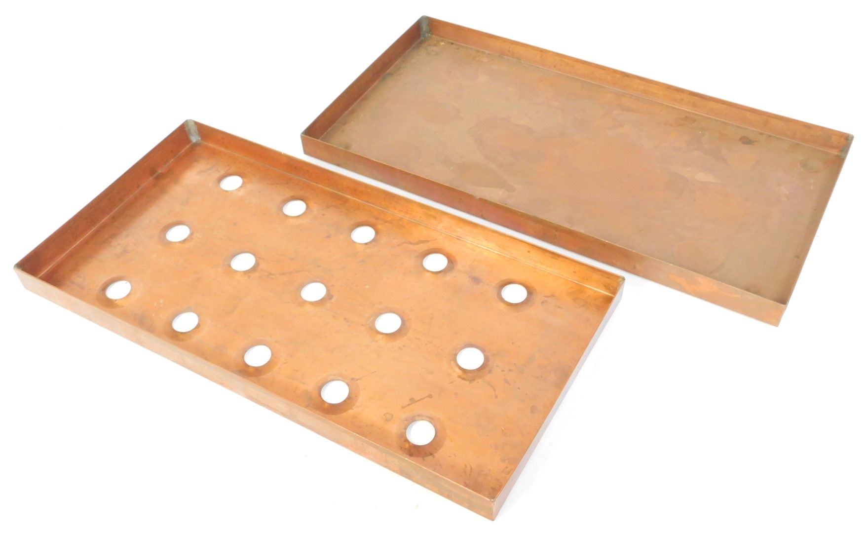 Six copper drip trays, 46cm wide. (6) - Image 2 of 2