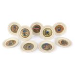 A set of nine Hornsea Pottery Christmas plates, various dates from 1980s, each plate decorated with