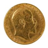 An Edward VII full gold sovereign, dated 1908, 8g.