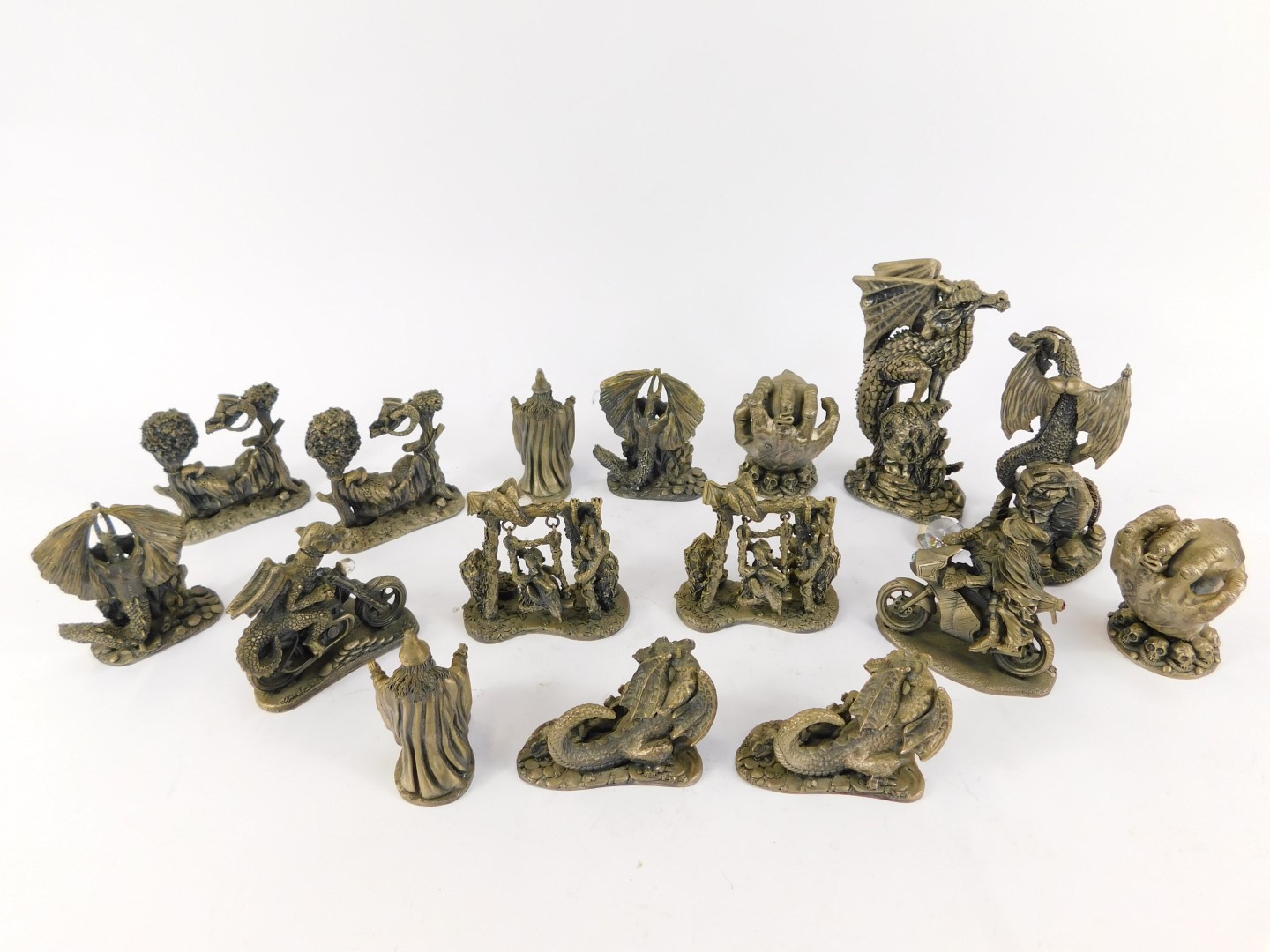 A group of Tudor Mint Myths & Magic pewter figures, to include Go Faster Dad, Dragons at Play, The S - Image 2 of 5