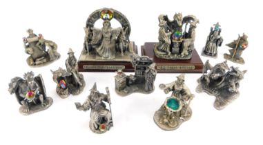 A group of Tudor Mint Myth & Magic pewter figures, to include Hide & Seek, The Loyal Dragons, The Pe