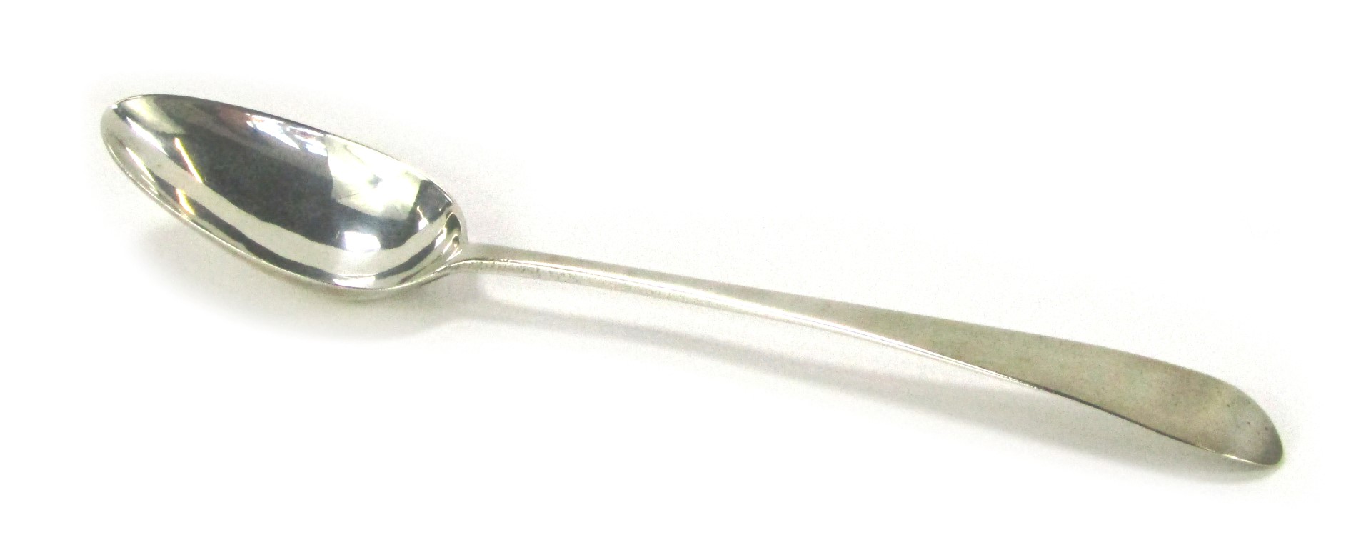 A George III silver serving spoon, initialled BD to handle, Dublin 1816, 2.04oz.
