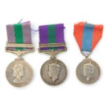 A group of medals, comprising a George VI General Service medal with Palestine bar, named to Cpl ML