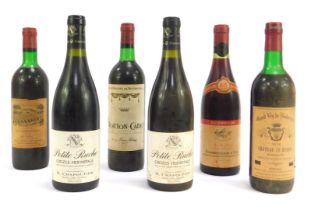 Six bottles of vintage French wine, comprising Chateau la Cardonne 1976 Medoc, Chateau le Redon 1976