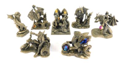 A group of Tudor Mint Myths & Magic pewter figures, to include The Great Sea Dragon, Prince of Drago